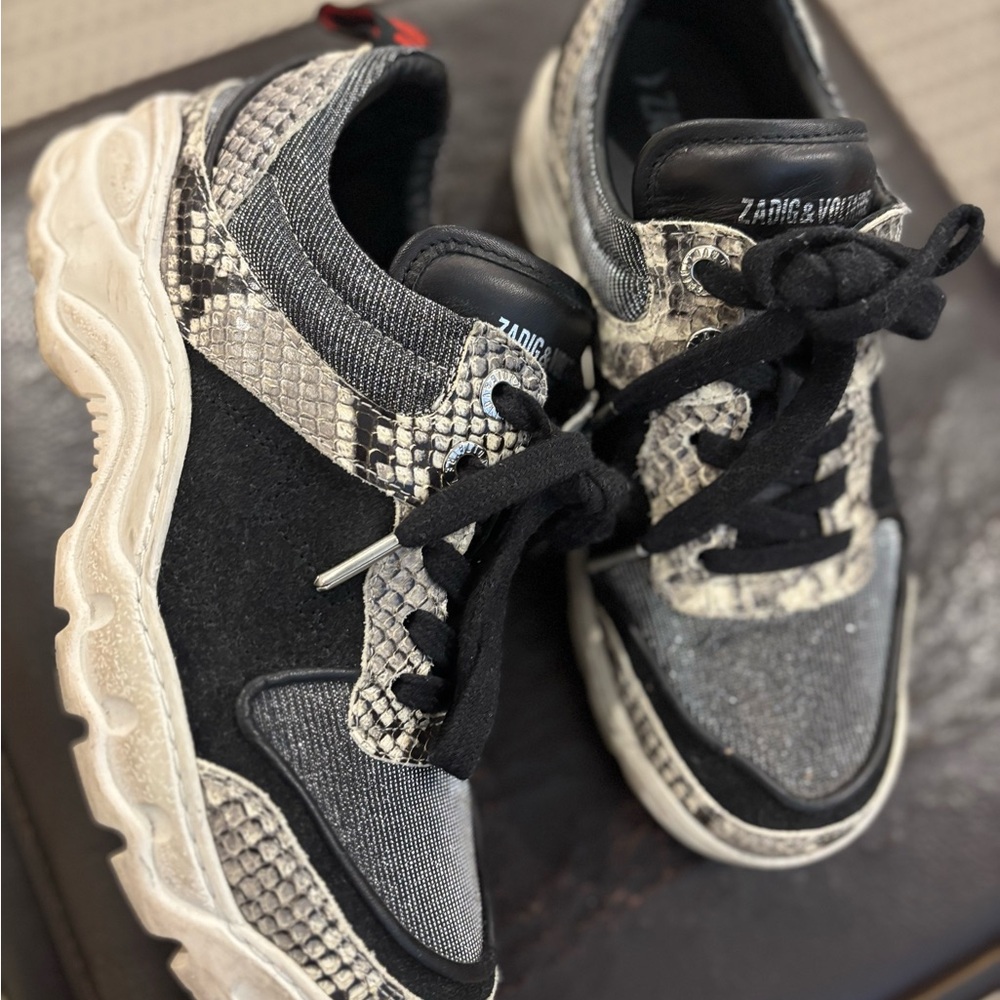 Zadig & Voltaire Blaze sneaker snake and silver 38/7.5 - Picture 6 of 10